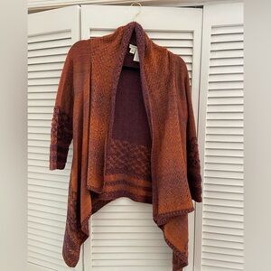 Coldwater Creek Burnt Orange Open-Front Cardigan